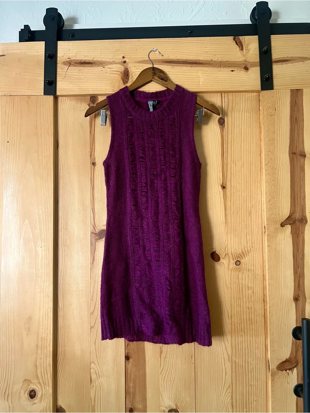 Berry Cable Knit Sleeveless Tank